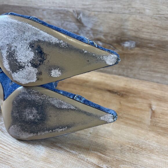 Vintage Dolce Gabbana Denim Patchwork Booties 37.5 US 7.5 - Picture 8 of 13